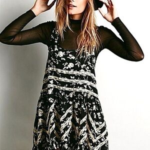 Intimately Free People Floral & Lace Mini Dress/Fairycore /Boho/Babydoll Small